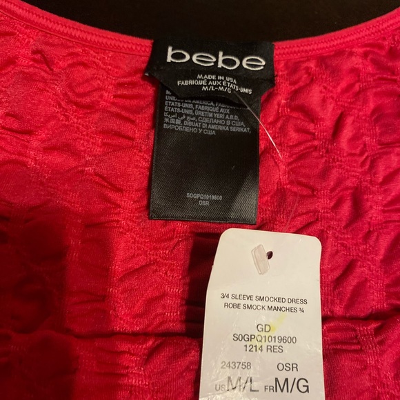 Bebe Smocked Sheath Dress NWT - Picture 7 of 11